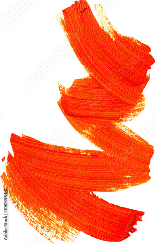 Orange Brush Stroke, hand-drawn watercolor painting illustration