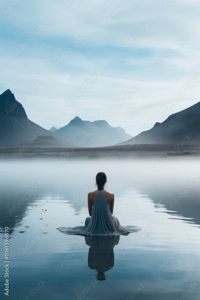 Fototapeta premium Landscape mountain outdoors sitting.