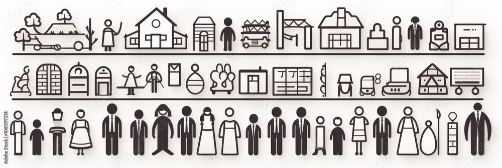 Collection of thin line icons for family and wedding themes in user interface and web design Collection of thin line icons for family and wedding themes in user interface and web design