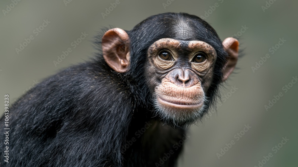 close-up portrait of a chimpanzee close-up portrait of a chimpanzee