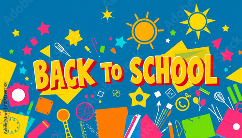 Wallpaper Mural Back to School card design with colorful explosion text decoration Torontodigital.ca