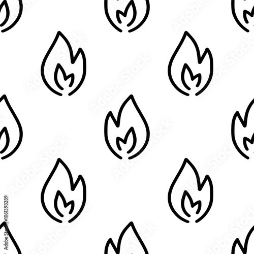 Cartoon doodle of Fire effect element seamless pattern.