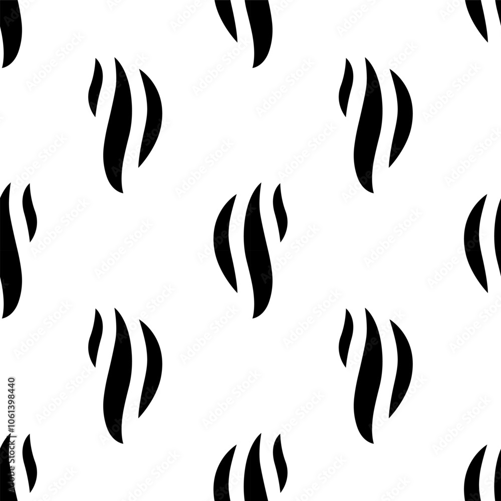 Fototapeta premium Cartoon silhouette fire effect seamless pattern.