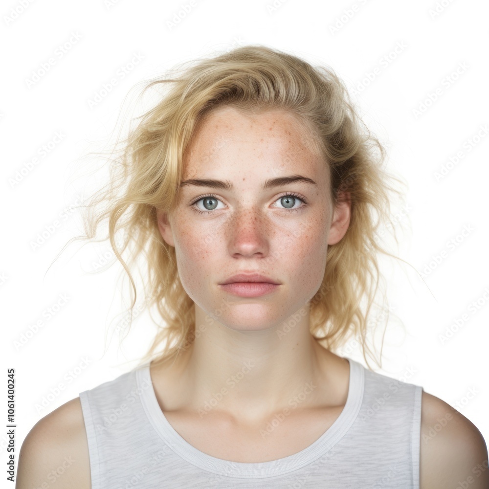 Portrait freckle blonde adult. Portrait freckle blonde adult.