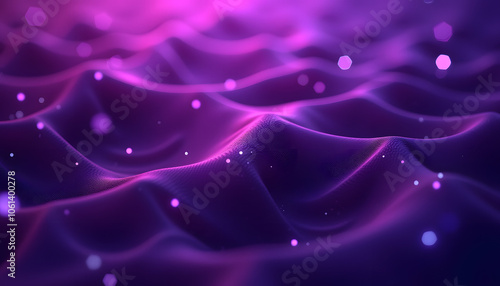 Abstract soft purple foam waves background with sparkling bokeh and copy space