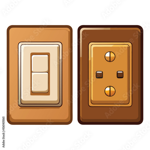 Modern, Vintage, and Bronze Light Switches Isolated on White Background for Design Inspiration.