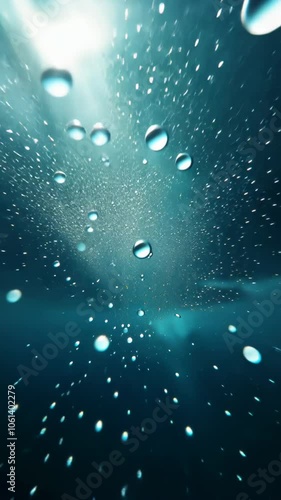 Wallpaper Mural Crystalline air bubbles float gracefully through turquoise liquid. Natural light creates ethereal reflections and refractions, highlighting the perfect spherical forms against deep aqua backdrop.  Torontodigital.ca