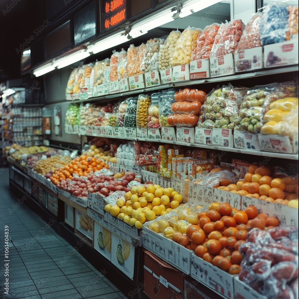 Fresh Produce in a Local Market Stall Fruit Vegetables Grocery Shopping Fresh Produce in a Local Market Stall Fruit Vegetables Grocery Shopping