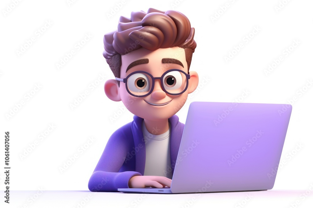 Computer cartoon laptop white background. Computer cartoon laptop white background.