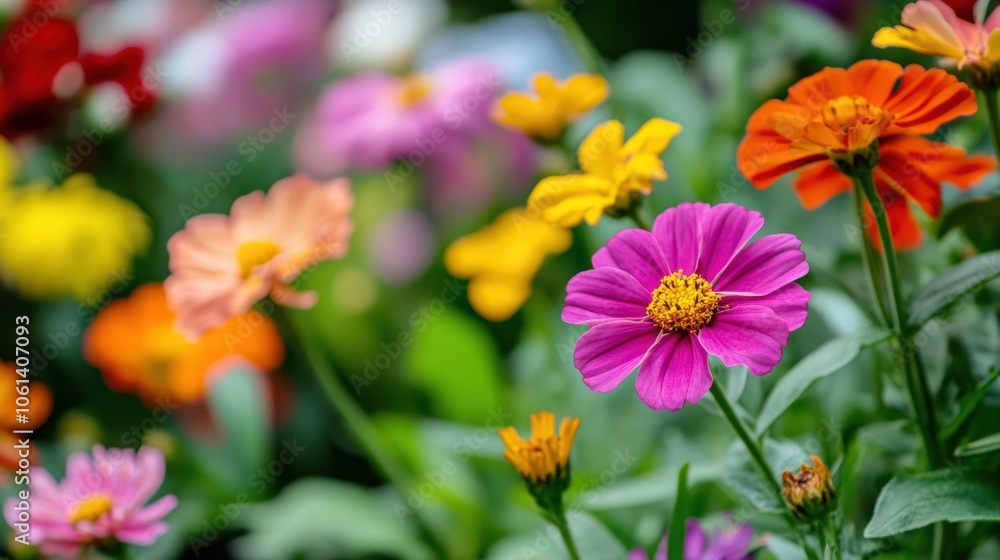 Close-up view of a flower garden with colorful blossoms against a white background Close-up view of a flower garden with colorful blossoms against a white background