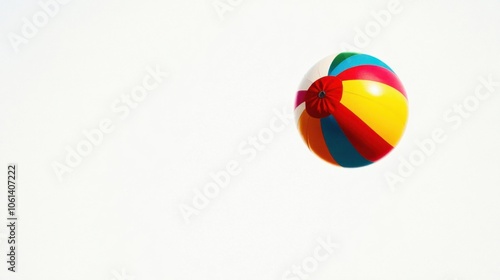 Free Download Colorful beach ball isolated in mid-air with clean white background - GFXLoad