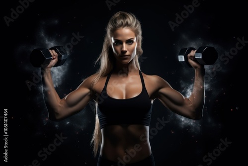Wallpaper Mural Active woman holding dumbbells sports adult gym. Torontodigital.ca