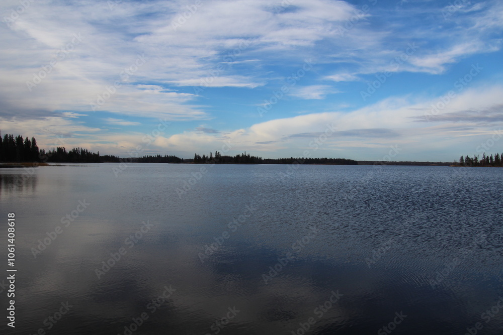 Fototapeta premium Clouds Over The Lake, Elk Island National Park, Alberta