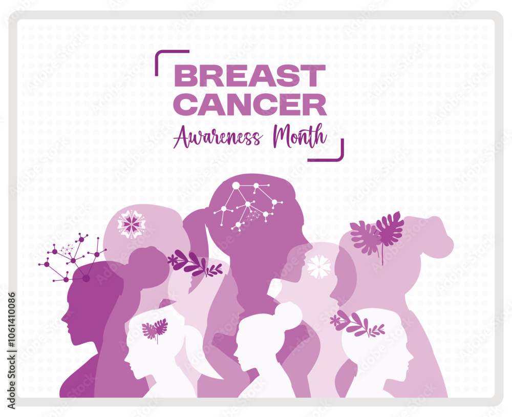 Silhouette of a woman on a white background. Breast cancer awareness campaign. Breast Cancer Awareness concept. Flat vector illustration. Silhouette of a woman on a white background. Breast cancer awareness campaign. Breast Cancer Awareness concept. Flat vector illustration.