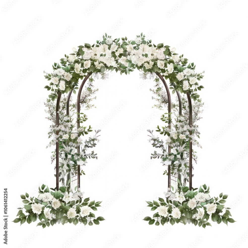 Obraz premium Elegant floral wedding arch illustration