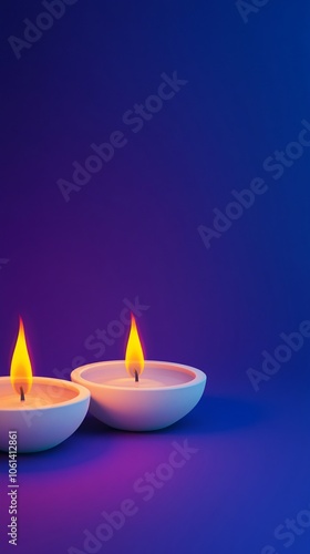 Happy diwali elegant diya background with text space concept