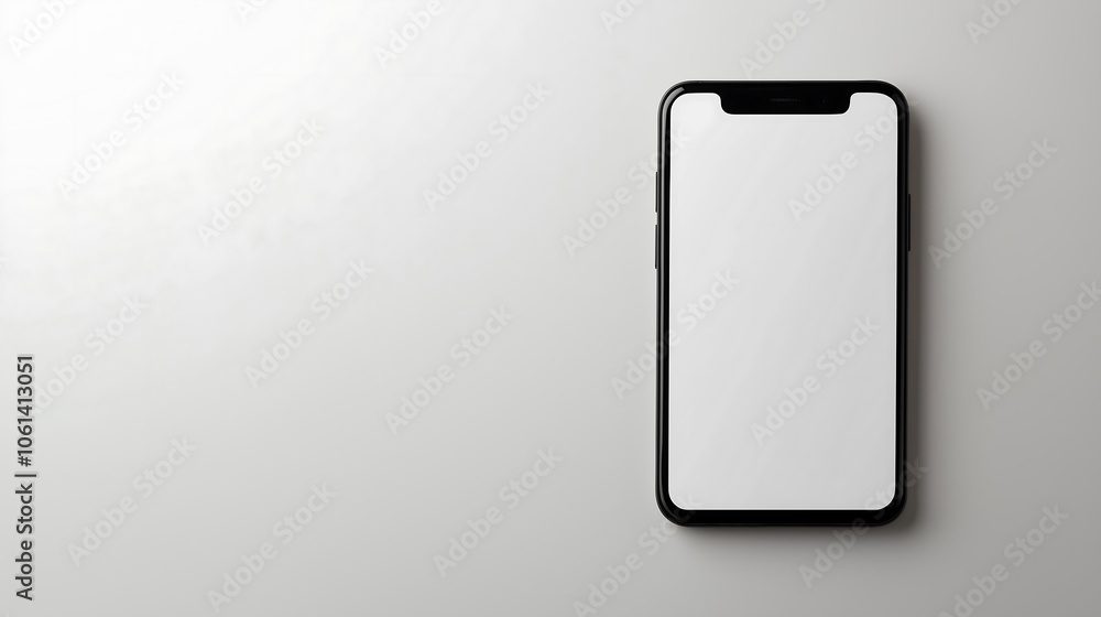Mock-up image of Smartphone with blank screen and copy space, white background. Mock-up image of Smartphone with blank screen and copy space, white background.