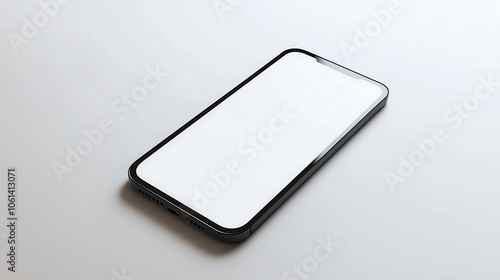 Mock-up image of Smartphone with blank screen and white background.