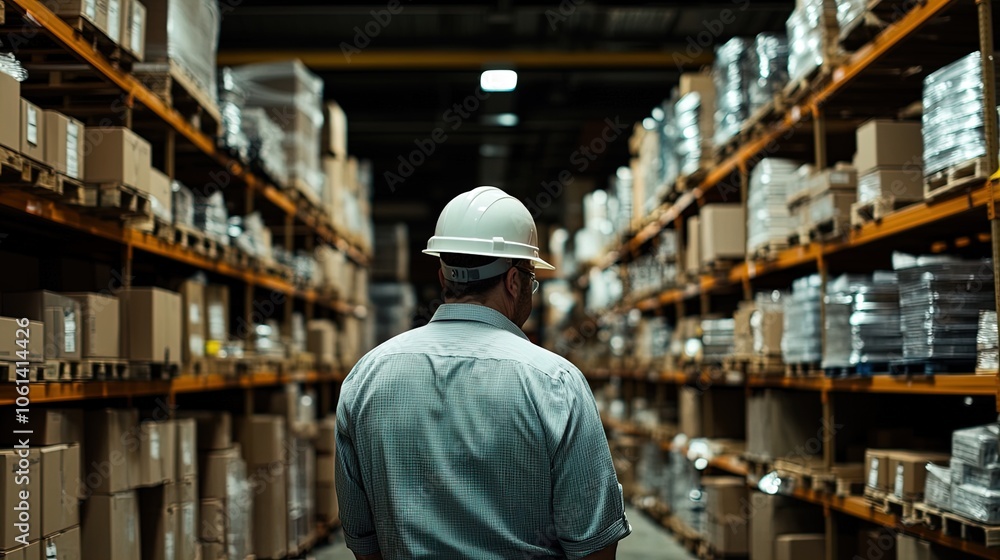 Dynamic Logistics Supervisor in Action: Inventory Management in a Warehouse - Ideal for Sports Interior Posters and Team Motivation Displays Dynamic Logistics Supervisor in Action: Inventory Management in a Warehouse - Ideal for Sports Interior Posters and Team Motivation Displays