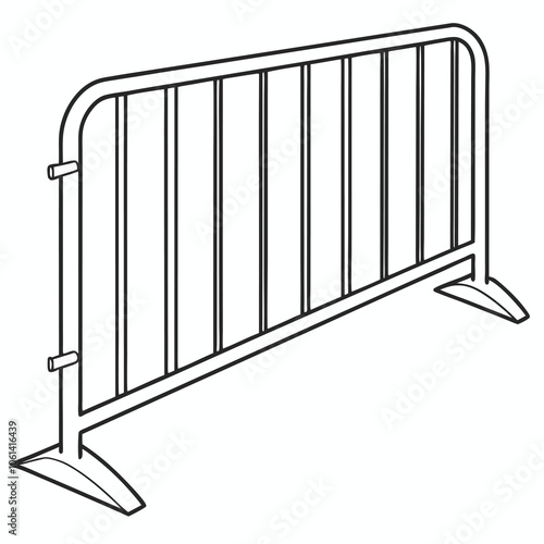 Sturdy Metal Safety Barrier Isolated on White Background for Security and Safety Applications.