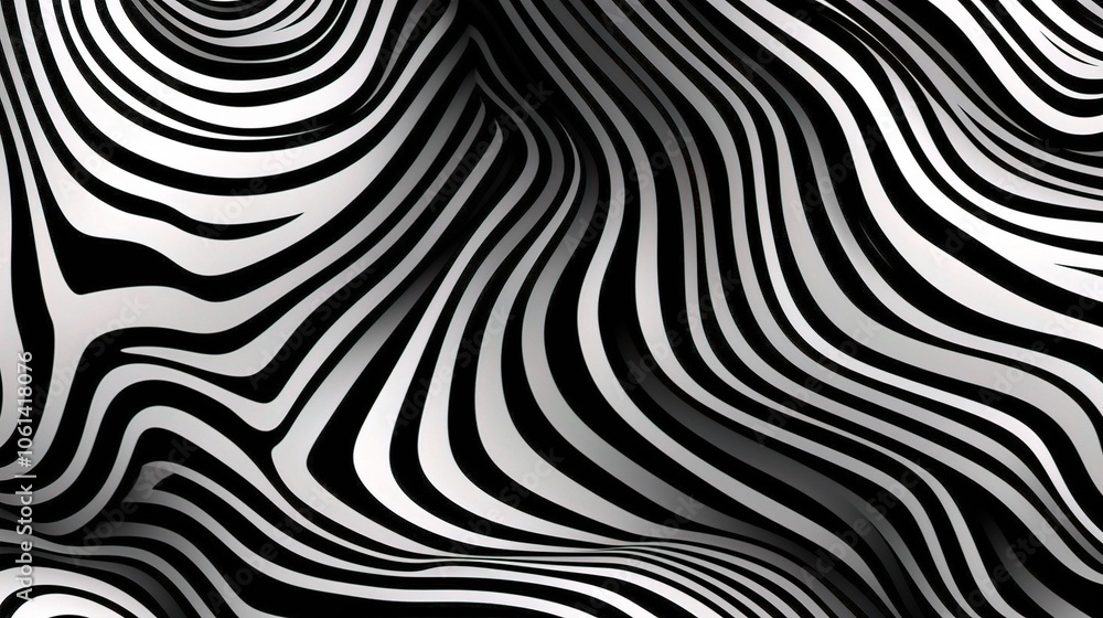 Naklejka premium Monochrome Zebra Print Line Pattern Design