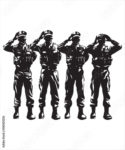 Black Veteran Salute, Silhouette Logo Design
Honoring Black Veterans, Salute Silhouette Logo
Proud Veteran Salute, Black Silhouette Logo