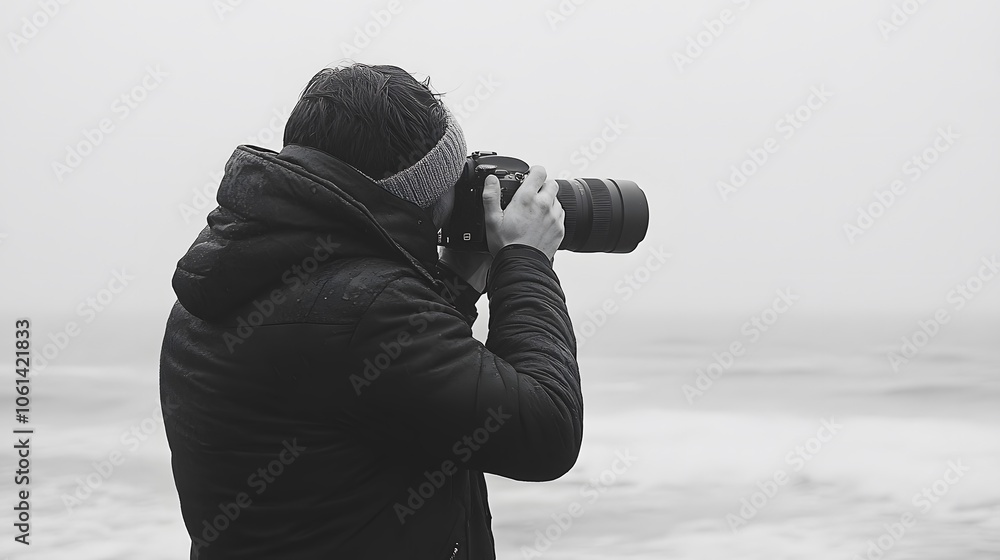 Professional photographer taking pictures with a DSLR camera Professional photographer taking pictures with a DSLR camera