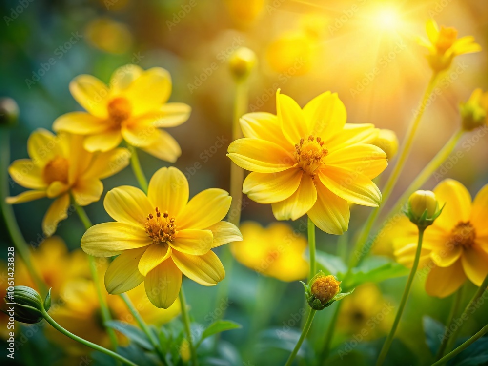 Impressionist Portrait of Yellow Star Thymophylla Flowers in Summer Nature, Vibrant Floral Illustrations, Bright Yellow Blooms, Nature Background, Artistic Floral Photography Impressionist Portrait of Yellow Star Thymophylla Flowers in Summer Nature, Vibrant Floral Illustrations, Bright Yellow Blooms, Nature Background, Artistic Floral Photography