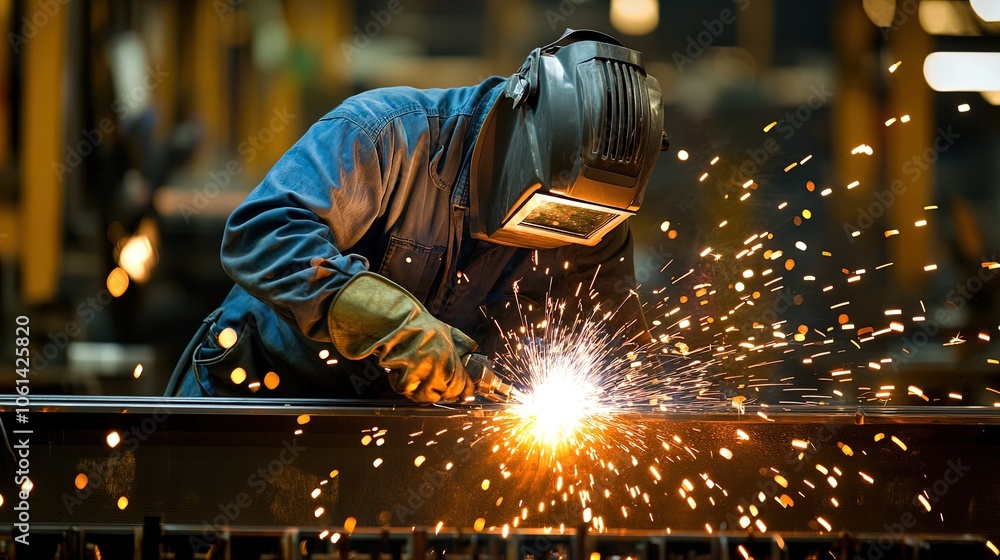Dynamic Welding Technician in Action: Captivating Sparks and Shadows - Perfect for a Bold Sports Interior Poster! Dynamic Welding Technician in Action: Captivating Sparks and Shadows - Perfect for a Bold Sports Interior Poster!
