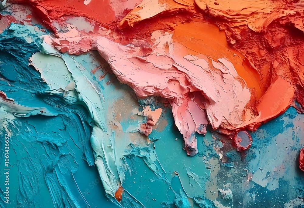 Naklejka premium Vibrant Abstract Oil Paint Texture, Perfect for Artistic Backgrounds