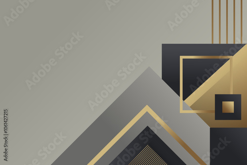 Abstract Geometry: A Refined Blend of Gray, Black, and Gold