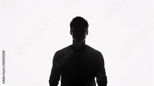 Silhouette of a man on a white background. photo