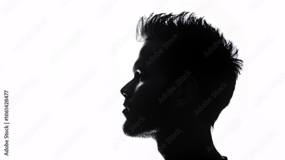 Silhouette of a man on a white background. Silhouette of a man on a white background.