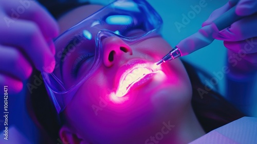 Wallpaper Mural Dental Treatment Under Blue Light Torontodigital.ca