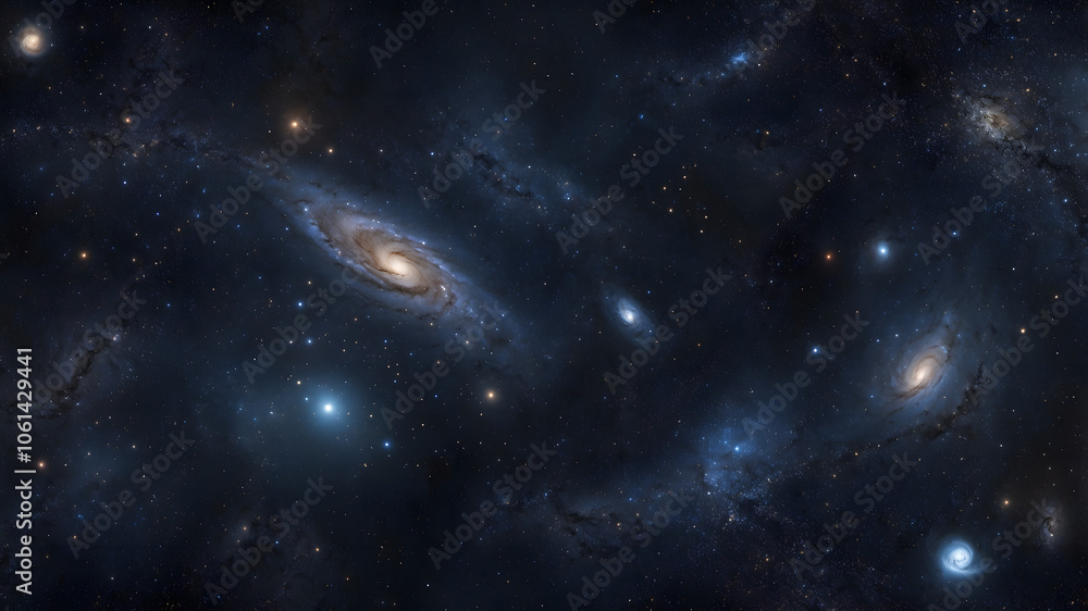 Obraz premium Stunning galaxy background with swirling nebulae and bright stars creating a cosmic universe