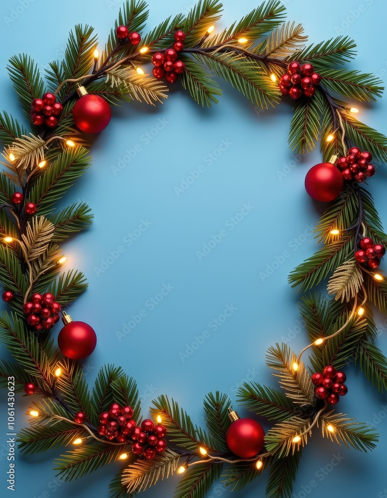 christmas frame with branches christmas frame with branches