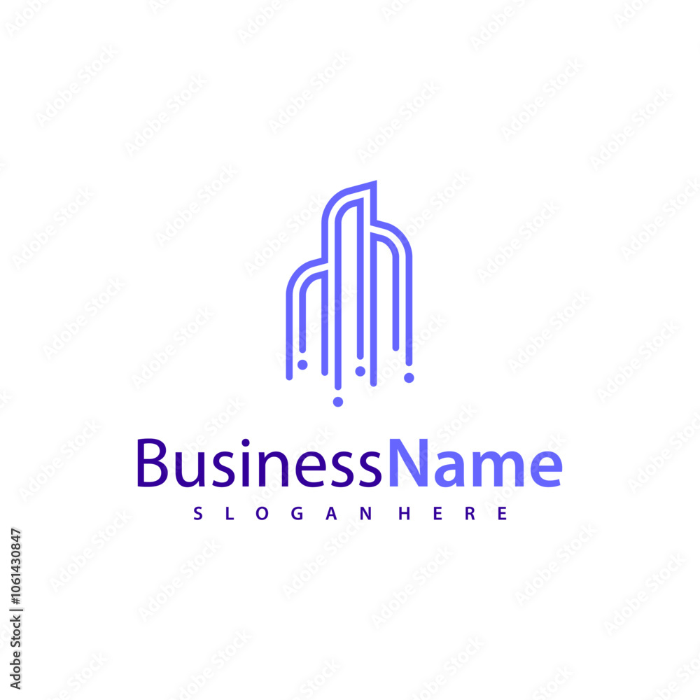 Modern Tech City logo design vector illustration, Creative Tech Modern Building logo concepts Modern Tech City logo design vector illustration, Creative Tech Modern Building logo concepts