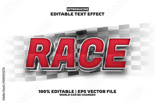 Race editable text effect in modern trend style