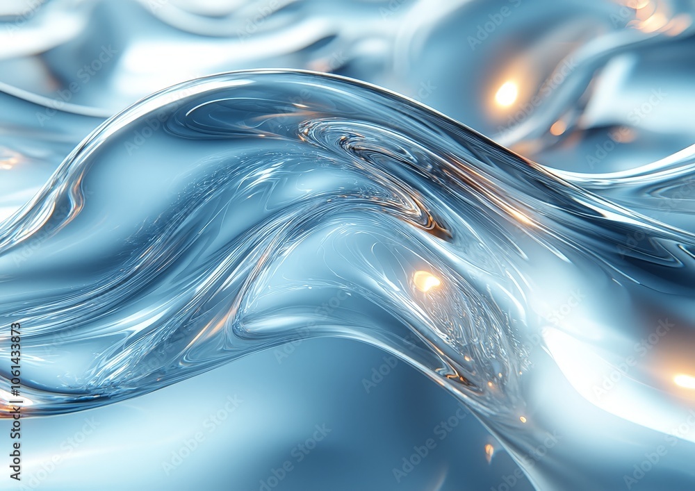 A close-up of fluid, reflective waves creating a serene, abstract visual. A close-up of fluid, reflective waves creating a serene, abstract visual.