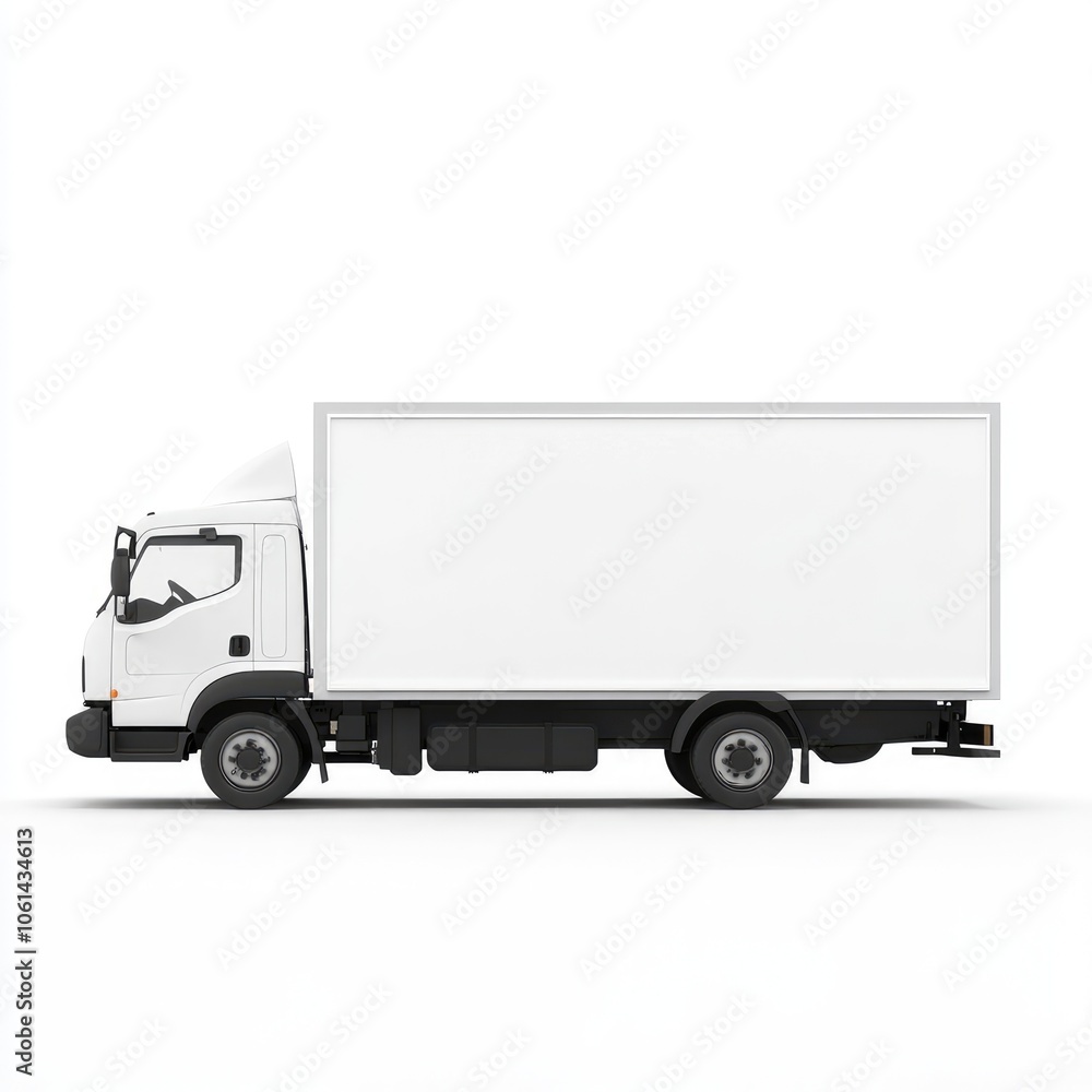 White Delivery Truck Isolated on White Background for Commercial and Logistic Use White Delivery Truck Isolated on White Background for Commercial and Logistic Use