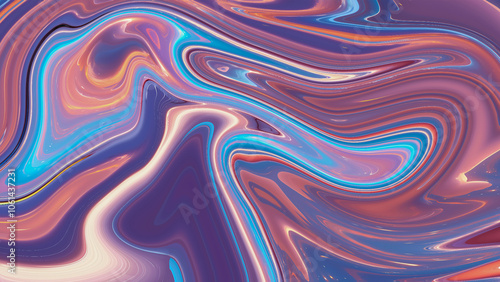 Wallpaper Mural Vibrant abstract pattern with smooth, flowing swirls of blue, orange, and purple, creating a dynamic, fluid effect with a glowing, dreamy appearance Torontodigital.ca