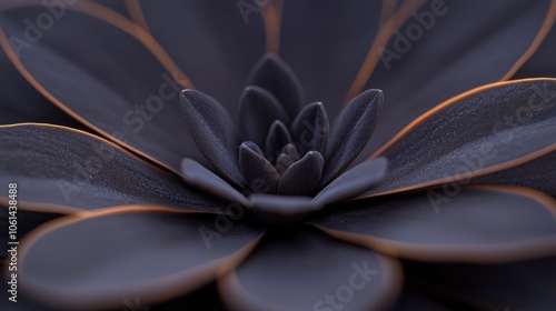 Close-up of a black succulent plant with intricate details and soft tones. macro texture background.