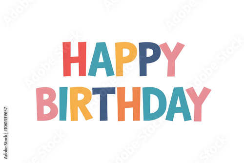 Birthday Text isolated on white background