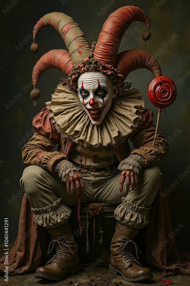 Fototapeta premium Ai La notte di Halloween zucche e mostri 05