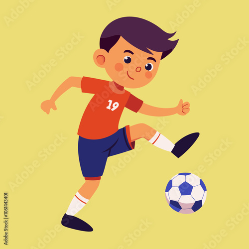 child playing football