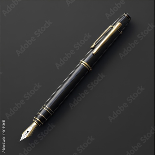 Elegant and Sophisticated Fountain Pen on a Dark Background