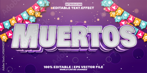 Dia de muertos editable text effect in modern trend style