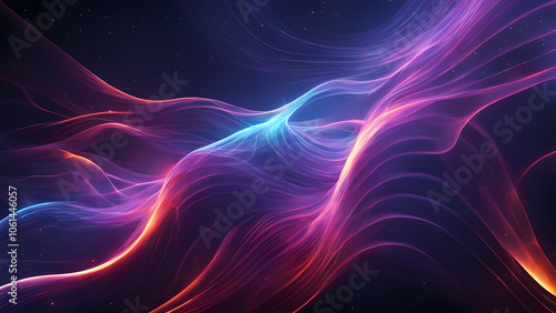 Wallpaper Mural A colorful, abstract image of a wave with purple, blue, and red colors Torontodigital.ca