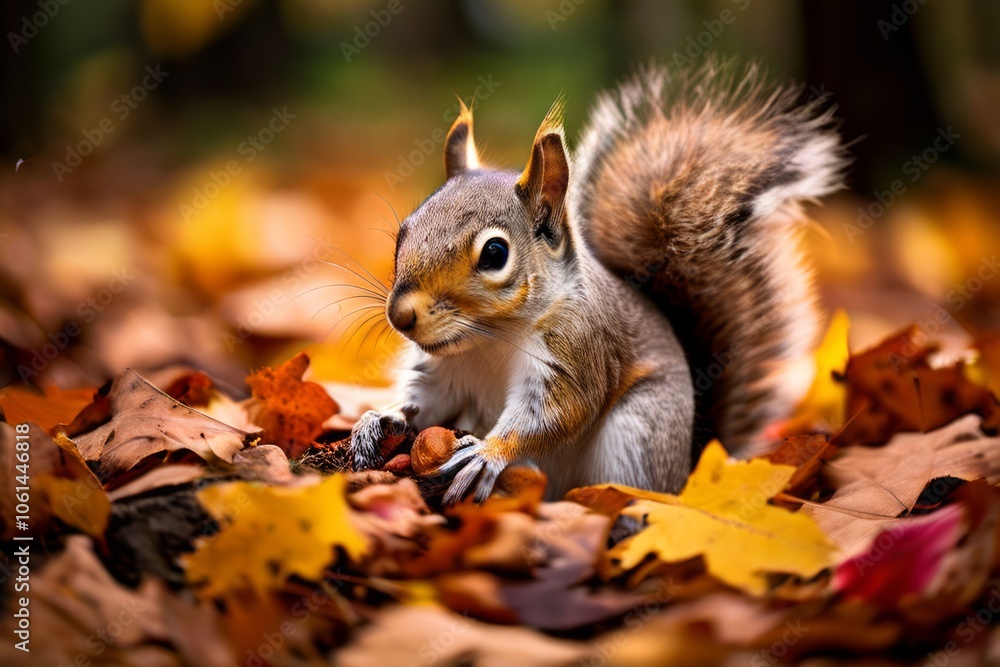 squirrel burying a nut in autumn leavesa squirrel burying a nut squirrel burying a nut in autumn leavesa squirrel burying a nut