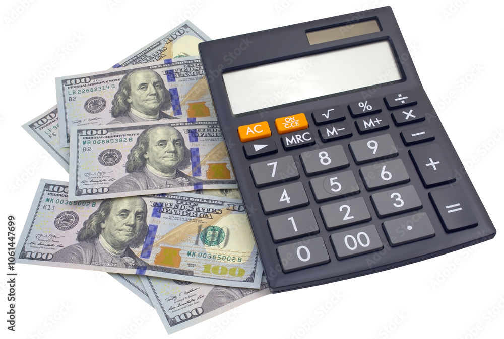 USD bank notes and a calculator USD bank notes and a calculator